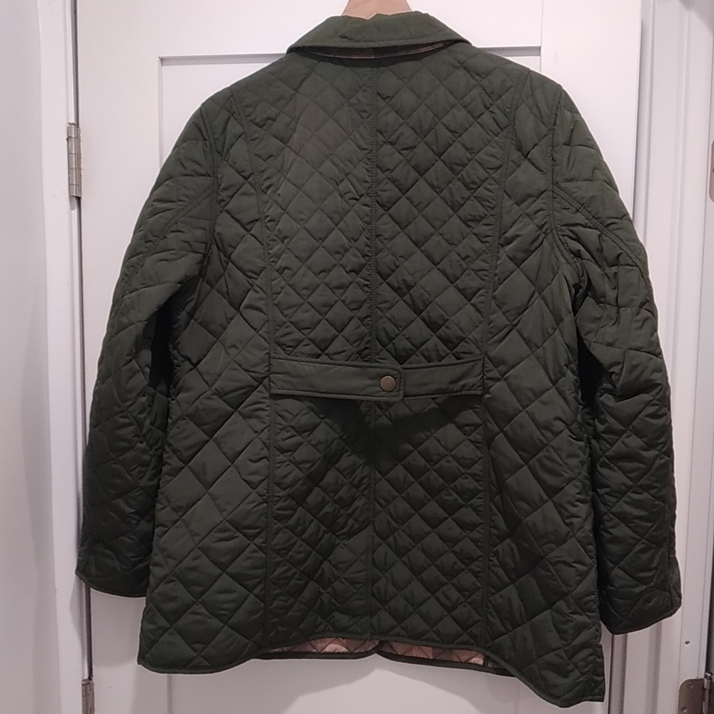 Joan Rivers Quilted Olive Utility Jacket Women's Size Large Barn Chore Lagenlook - Picture 4 of 4